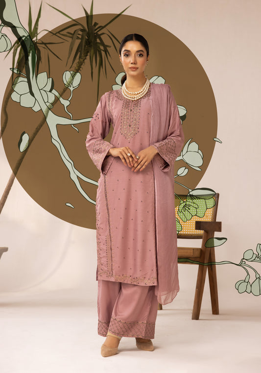  3 Piece Embroidered linen Collection By Simrans