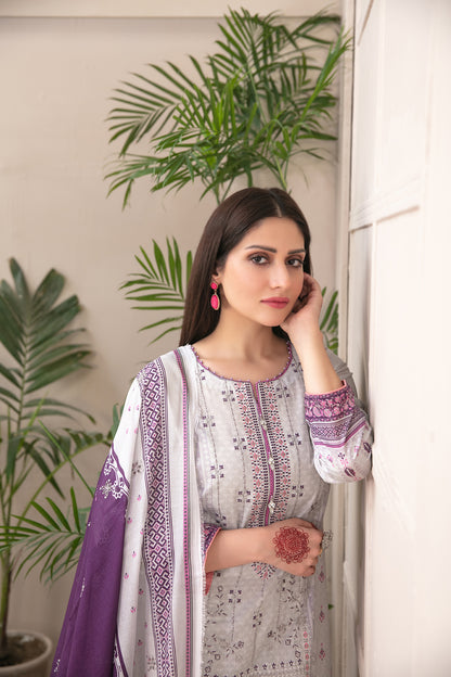 3 PIECE STITCHED EMBROIDERED DIGITAL PRINTED LAWN-TAWAKKAL