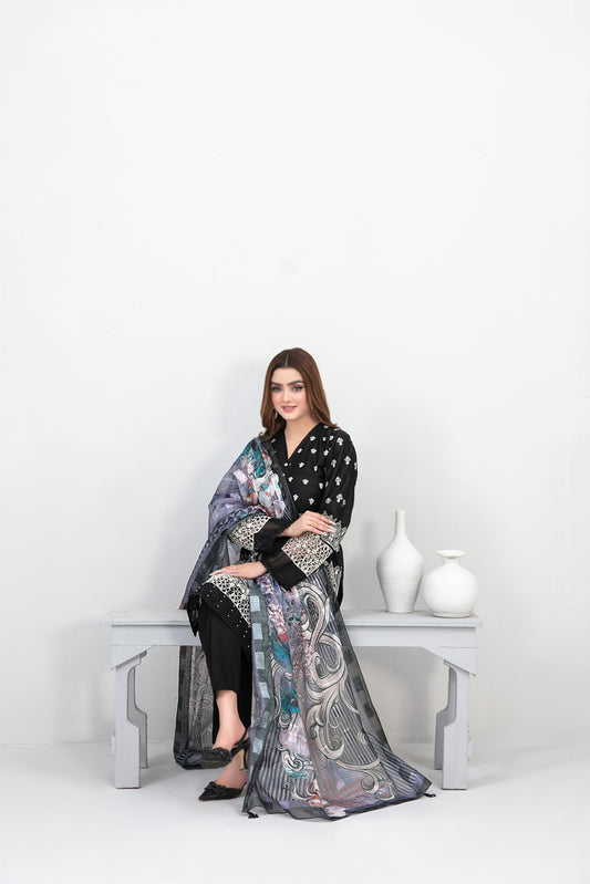 3 PIECE STITCHED EMBROIDERED DIGITAL PRINTED LAWN-TAWAKKAL