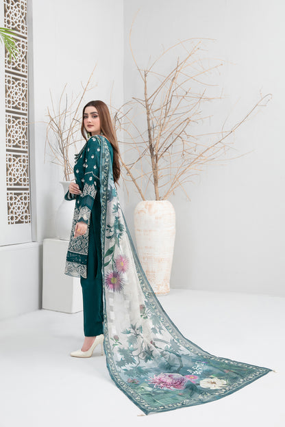 3 PIECE STITCHED EMBROIDERED DIGITAL PRINTED LAWN-TAWAKKAL