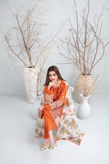 3 PIECE STITCHED EMBROIDERED DIGITAL PRINTED LAWN-TAWAKKAL