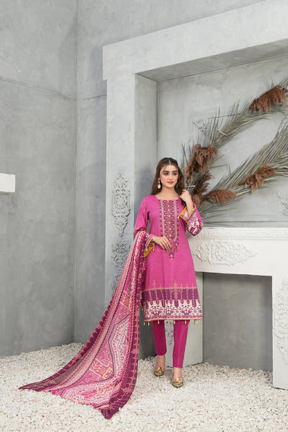 3 PIECE STITCHED EMBROIDERED DIGITAL PRINTED LAWN-TAWAKKAL