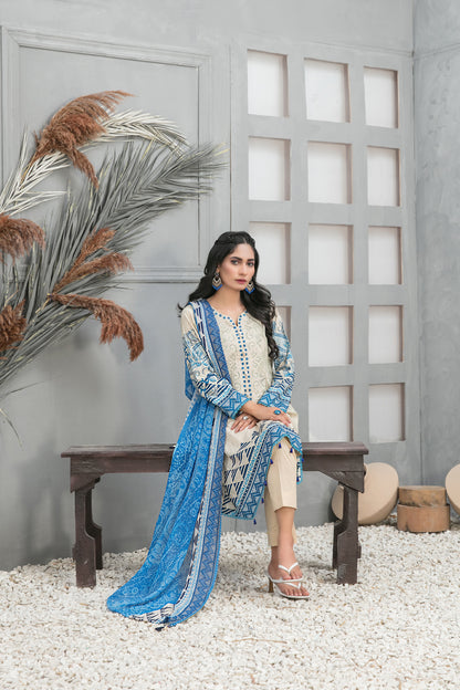 3 PIECE STITCHED EMBROIDERED DIGITAL PRINTED LAWN-TAWAKKAL