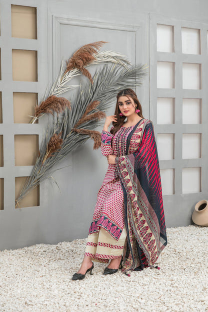 3 PIECE STITCHED EMBROIDERED DIGITAL PRINTED LAWN-TAWAKKAL