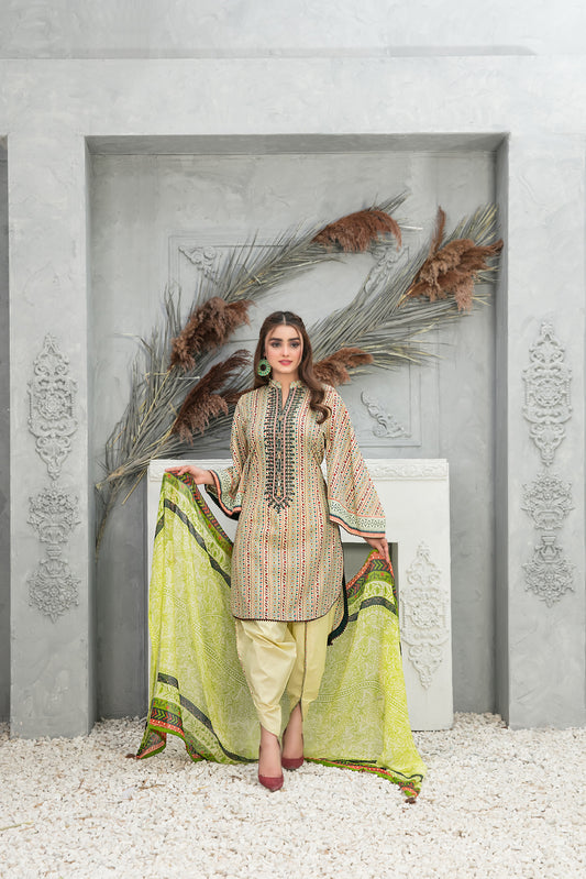 3 PIECE STITCHED EMBROIDERED DIGITAL PRINTED LAWN-TAWAKKAL