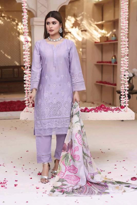 3 Piece Stitched Embroidered Chickenkari Lawn-ZAINAB FAZLANI