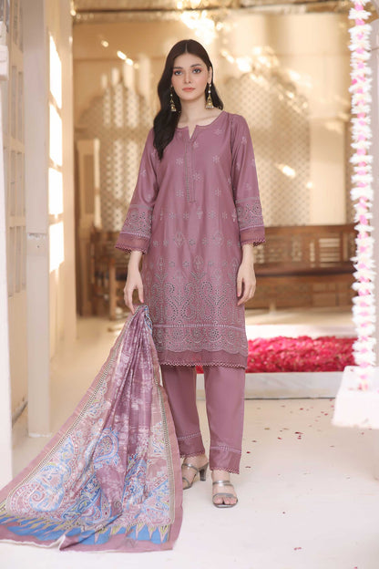 3 Piece Stitched Embroidered Chickenkari Lawn-ZAINAB FAZLANI