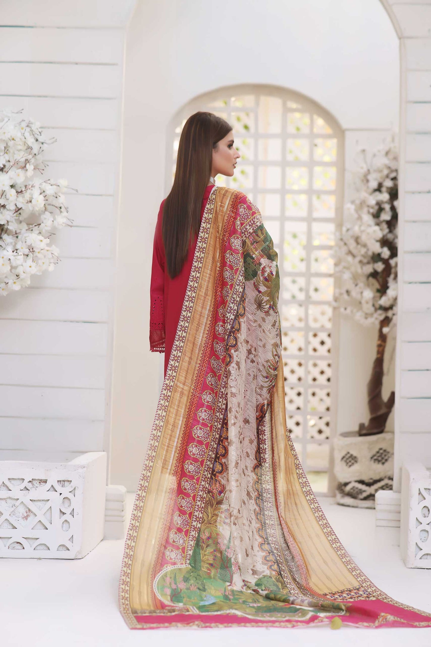 3 Piece Stitched Embroidered Chickenkari Lawn-ZAINAB FAZLANI