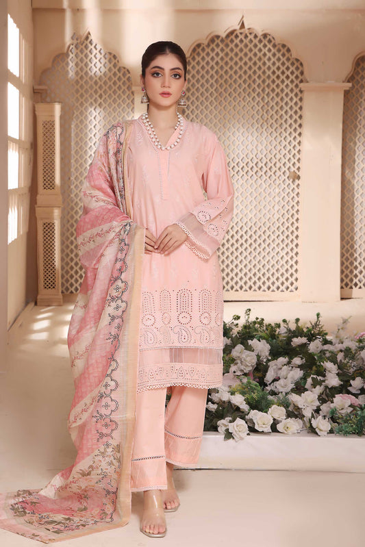 3 Piece Stitched Embroidered Chickenkari Lawn-ZAINAB FAZLANI