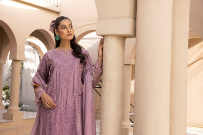 Mauve 3 Pc Embroidered Lawn Collection- Simrans