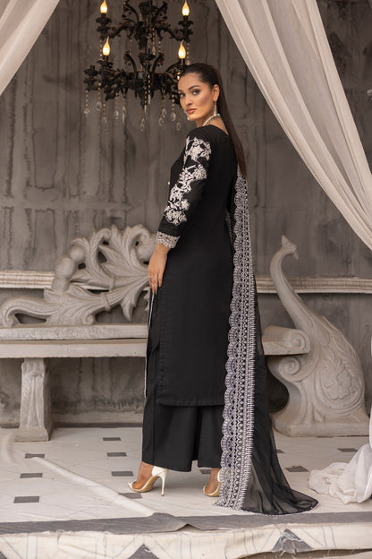 3 piece embroidered cambric cotton dress-Simrans