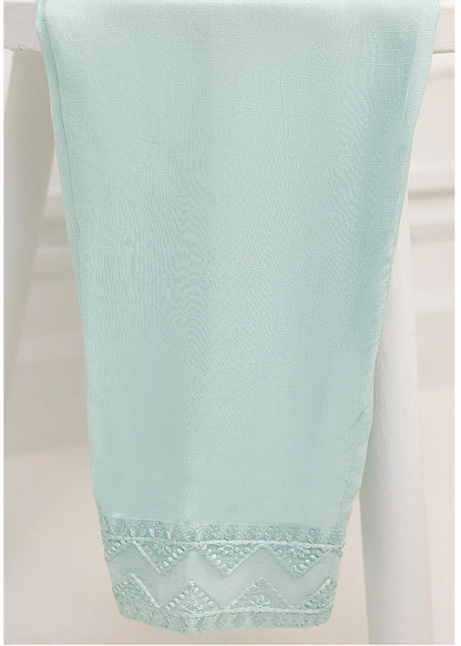 AZURE Light Teal 3 Pc Chiffon Embroidered Collection : Aqua Elegance