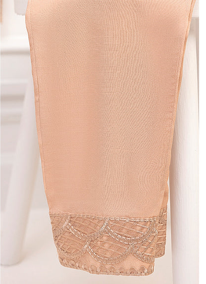 Azure Pale Peach 3 Pc Chiffon Embroidered Collection : Begonia