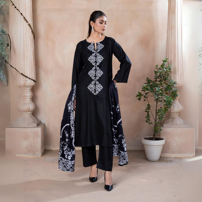 3 Pc Embroidered Dhanak Ready to Wear Dress - Raniya.h  | UMRAH0501