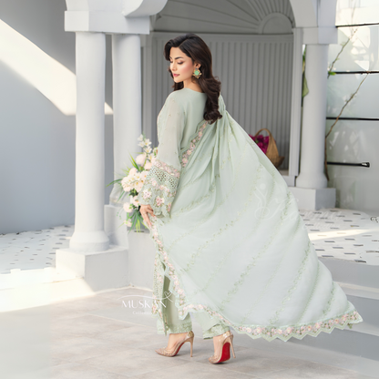 3 Piece Luxury Chiffon Ready to Wear Collection | karma Collection UMKC0904