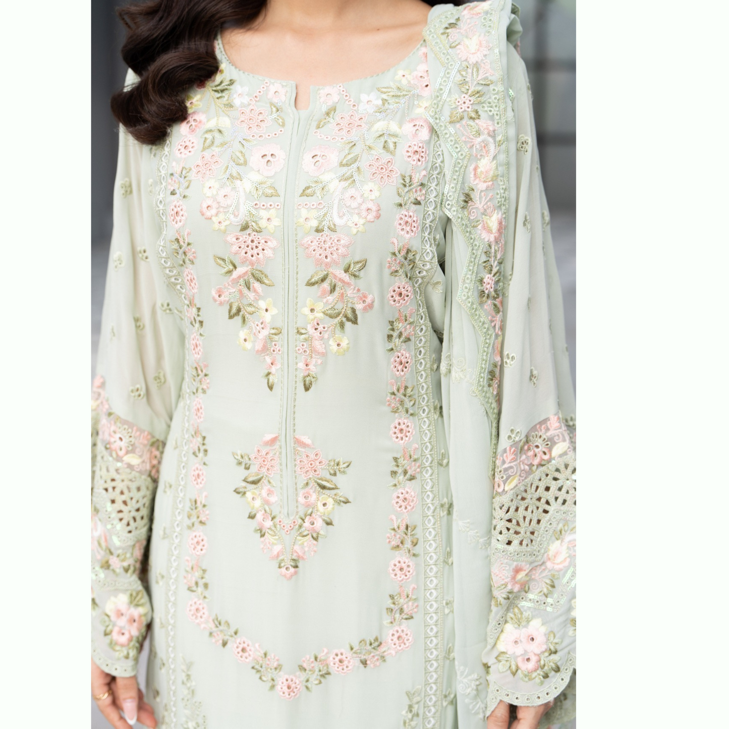 3 Piece Luxury Chiffon Ready to Wear Collection | karma Collection UMKC0904