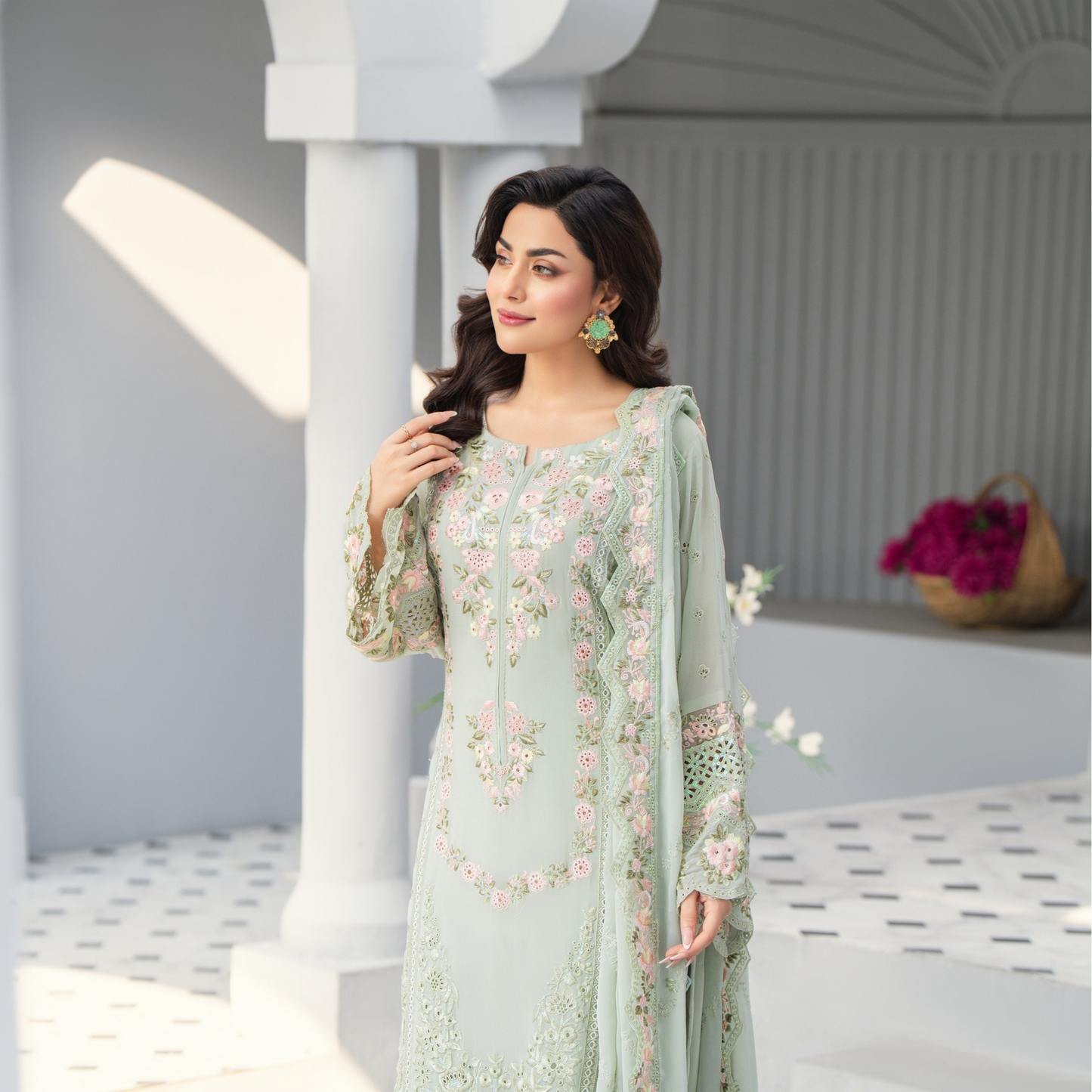 3 Piece Luxury Chiffon Ready to Wear Collection | karma Collection UMKC0904