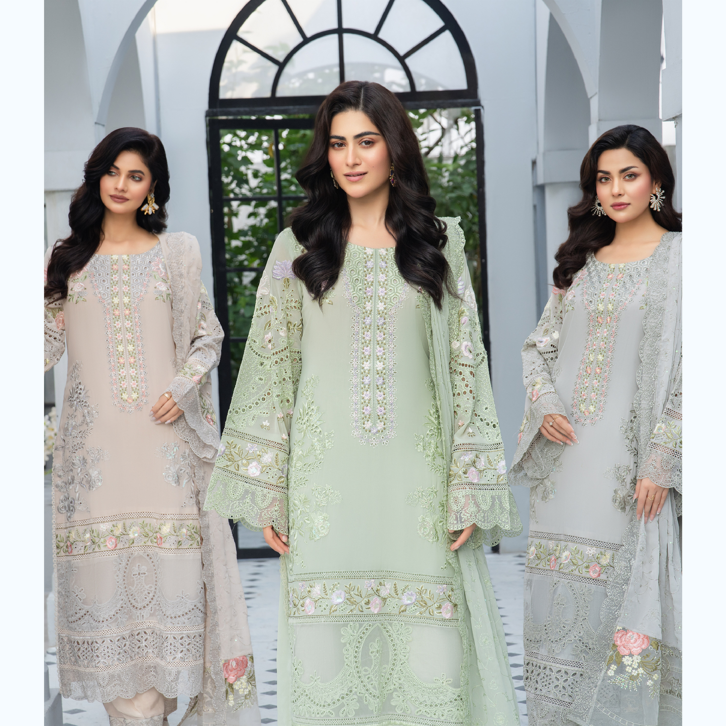 3 Piece Luxury Chiffon Ready to Wear Collection | karma Collection UMKC0905