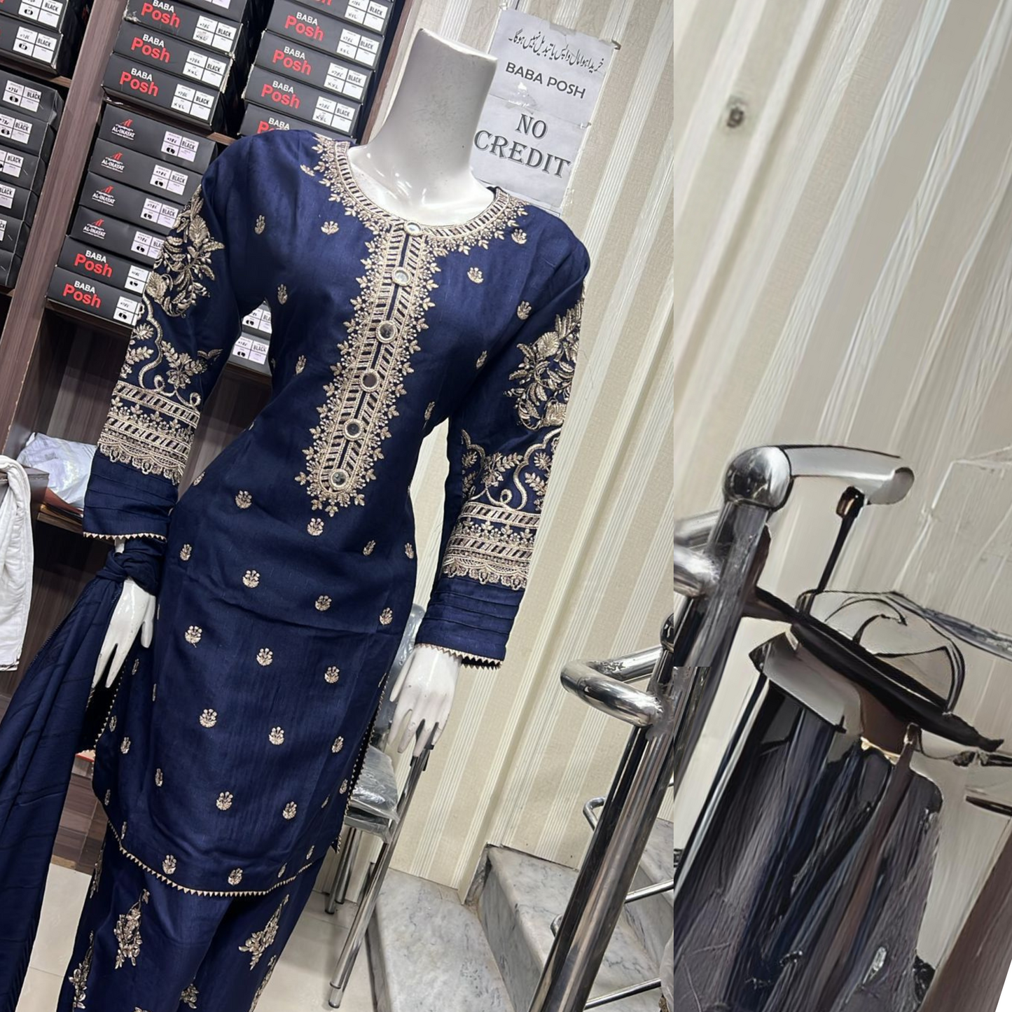 Embroidered Dhanak Dress with Pashmina Shawl | Ready to Wear Winter Collection