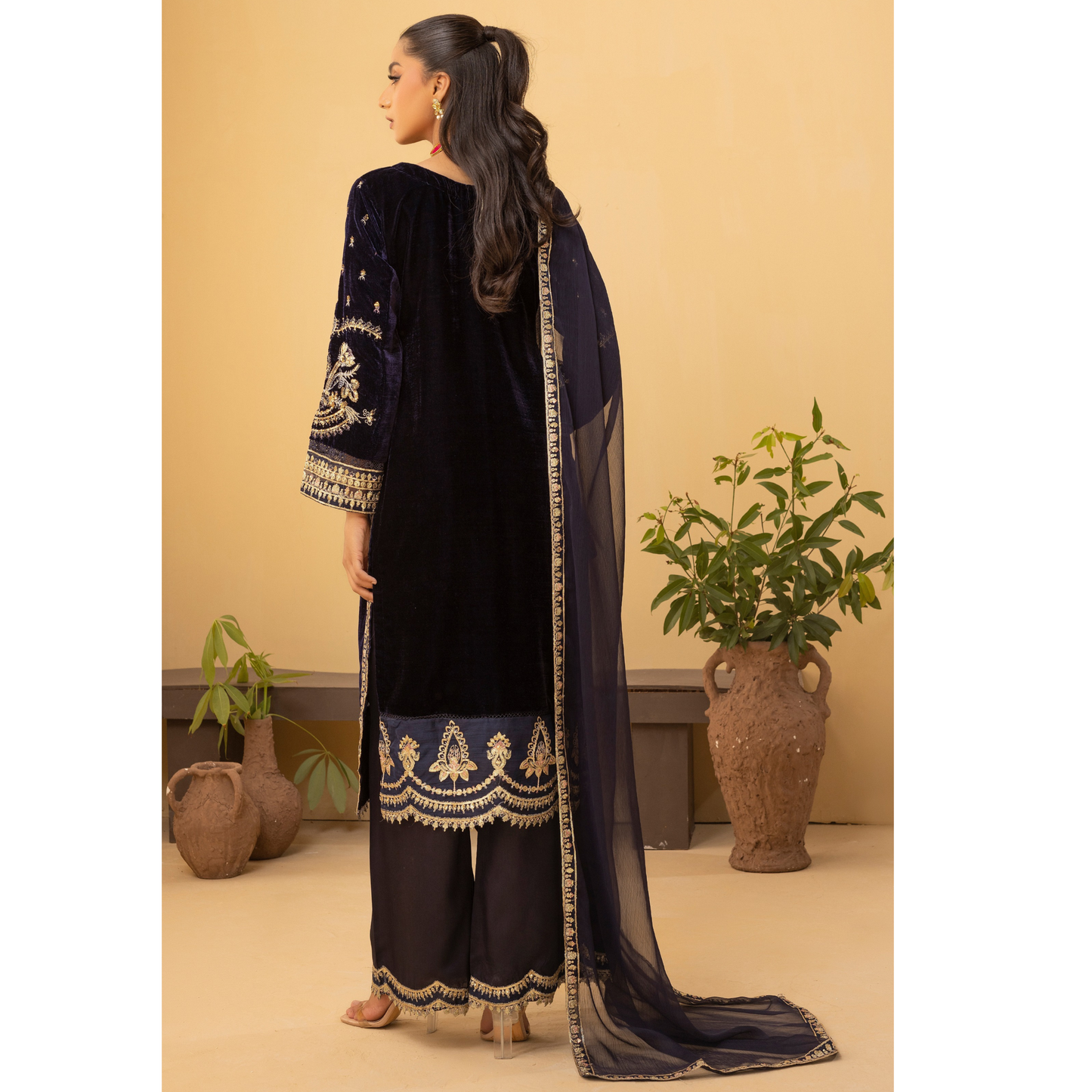 Luxury Velvet Ready to Wear Embroidered Collection by Simrans