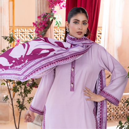 3 Pc Embroidered Dhanak Ready to Wear Dress - Raniya.h  | UMRAH0501