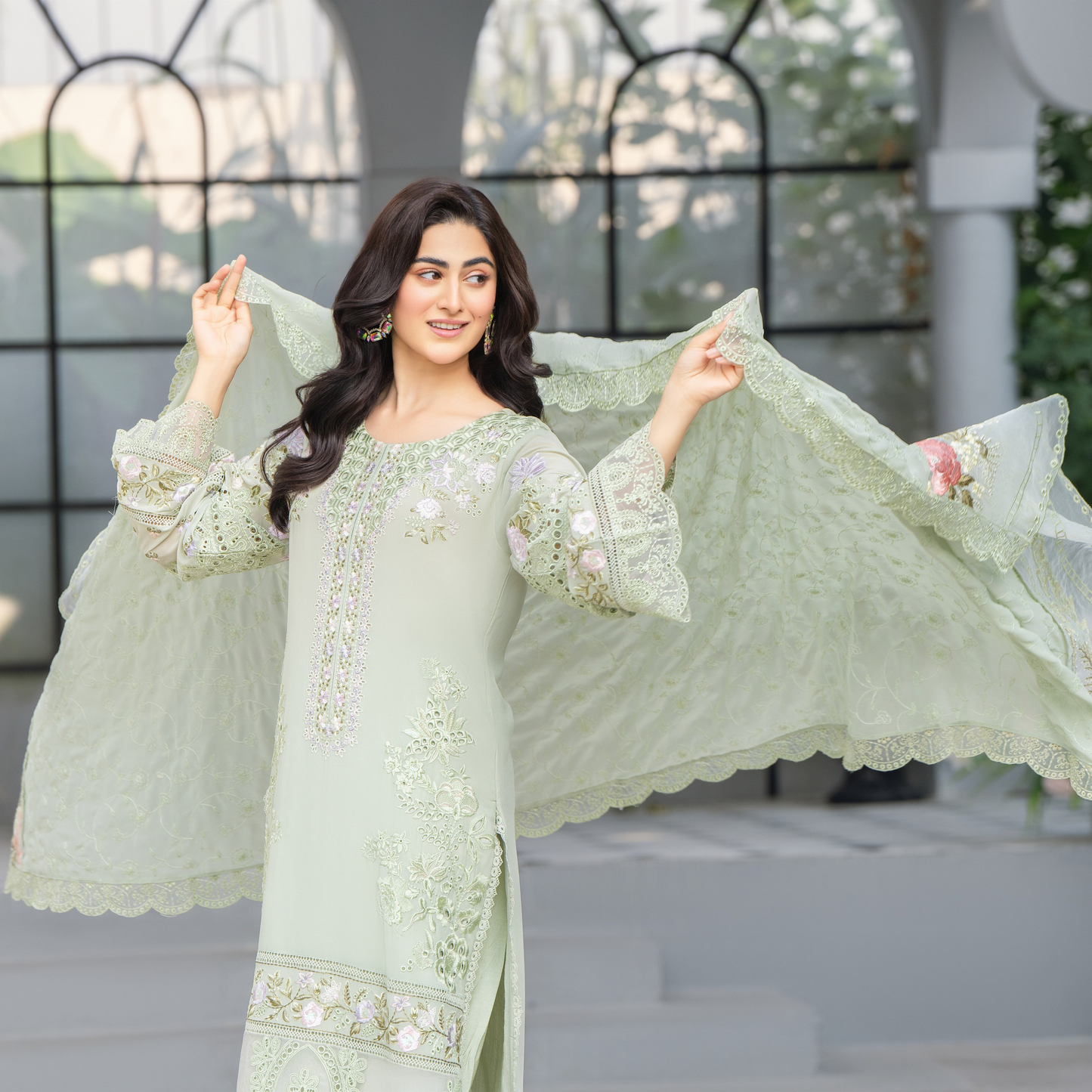 3 Piece Luxury Chiffon Ready to Wear Collection | karma Collection UMKC0905