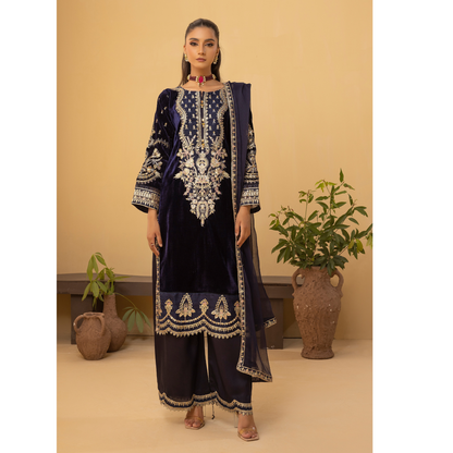 Luxury Velvet Ready to Wear Embroidered Collection by Simrans