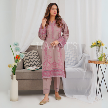 2 Pc Embroidered Khaddar Co-Ord Set  | Ready to wear| Hayats