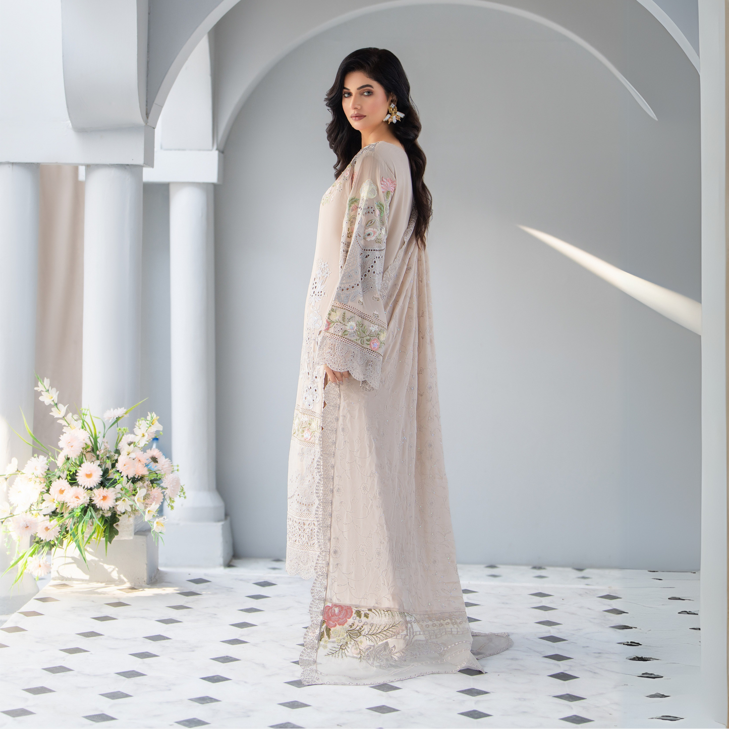 3 Piece Luxury Chiffon Ready to Wear Collection | karma Collection UMKC0905