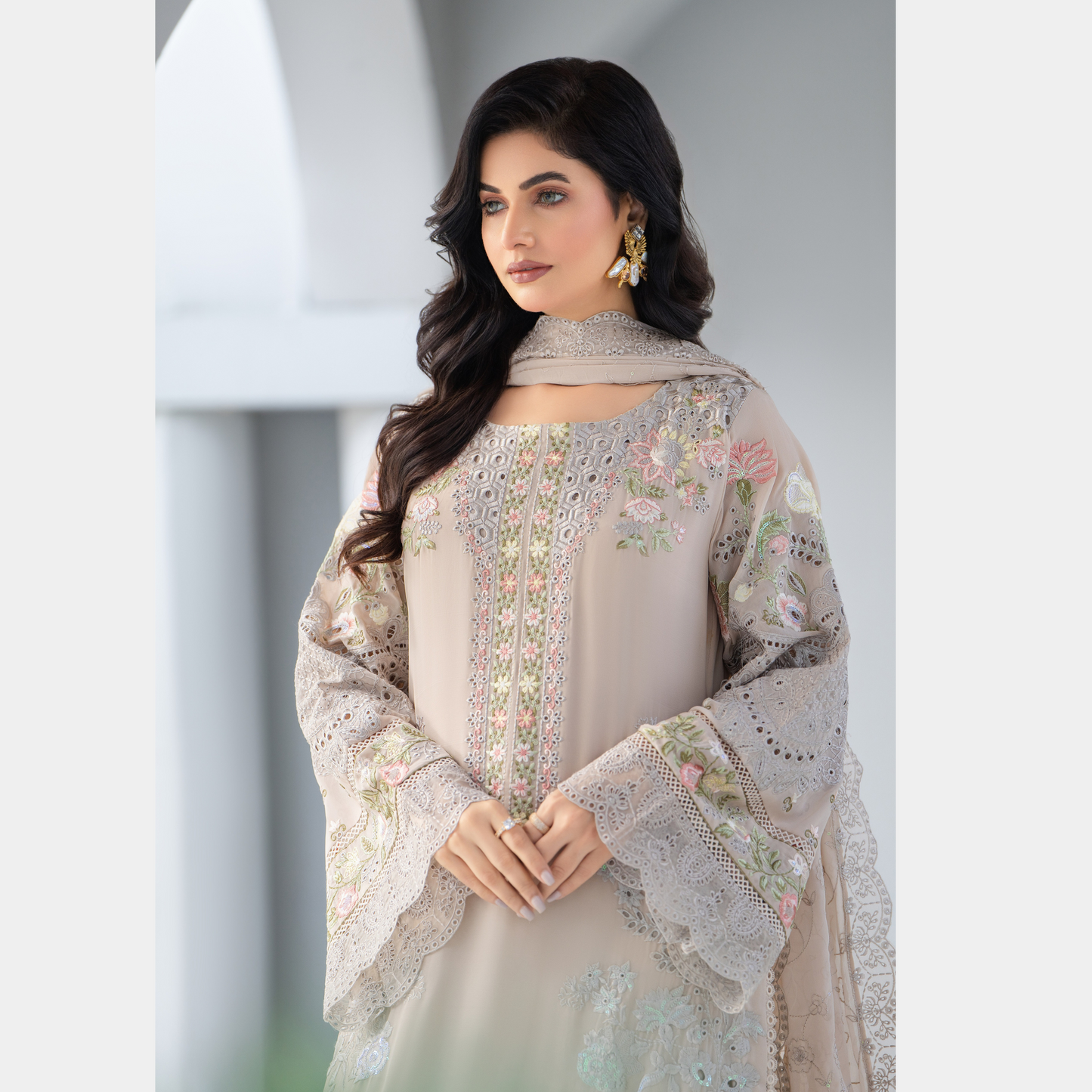 3 Piece Luxury Chiffon Ready to Wear Collection | karma Collection UMKC0905