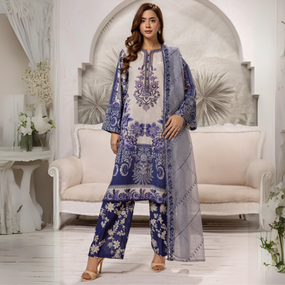 Multi 3 Pc Digital Printed Embroidered Khaddar Collection | Winter Wear | SIMRANS