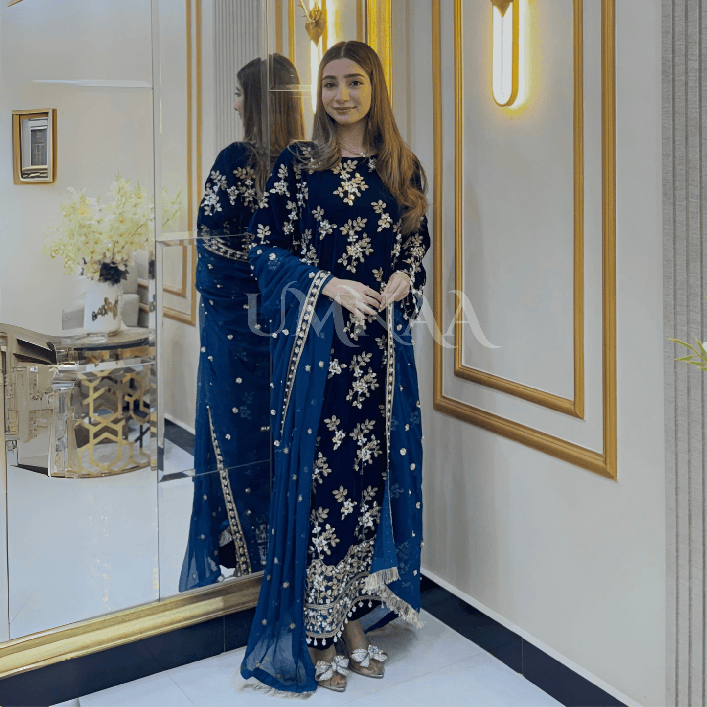 Luxury Embroidered Handwork Velvet Collection UMNAA