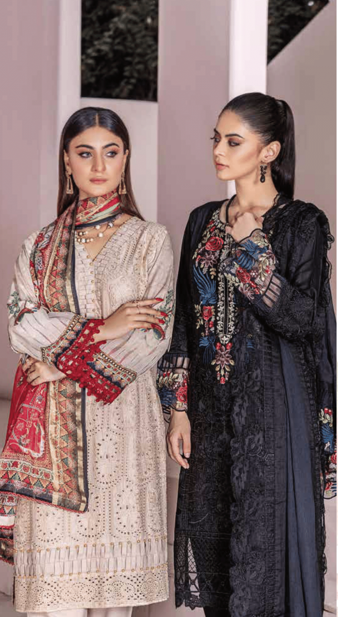 3-Piece Embroiderd Digital Printed Linen Collection-MUNIRA