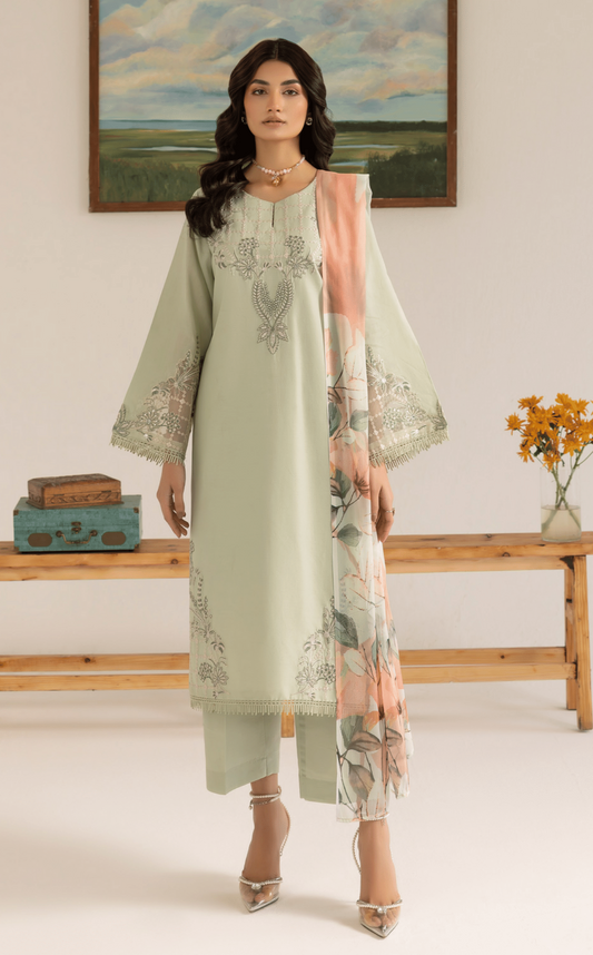 Pista 3 Piece Embroidered Lawn Dress - Esra Fashion