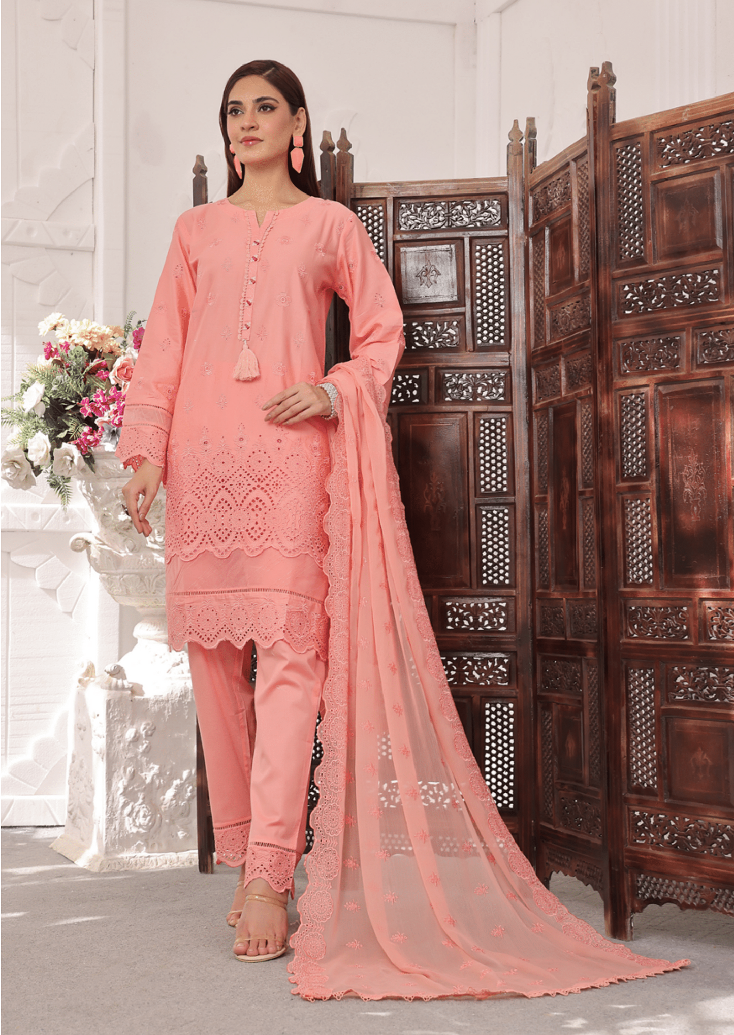 Zf-Fs2427 Premium Chikenkari 3 Pc Lawn Collection By Zainab Fazlani