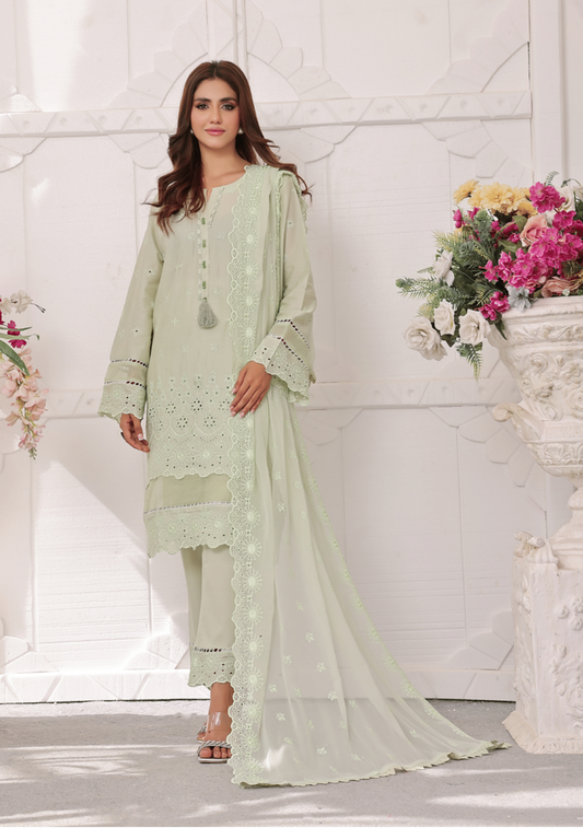 Zf-Fs2426 Premium Chikenkari 3 Pc Lawn Collection By Zainab Fazlani