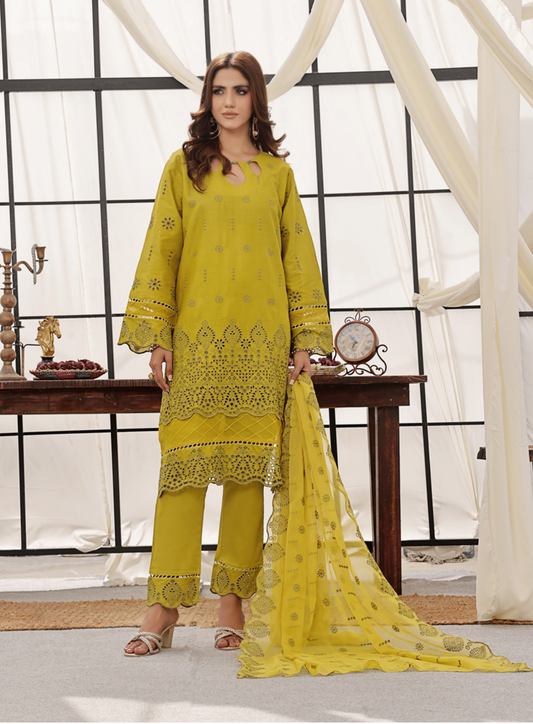 Zf-Fs2425 Premium Chikenkari 3 Pc Lawn Collection By Zainab Fazlani