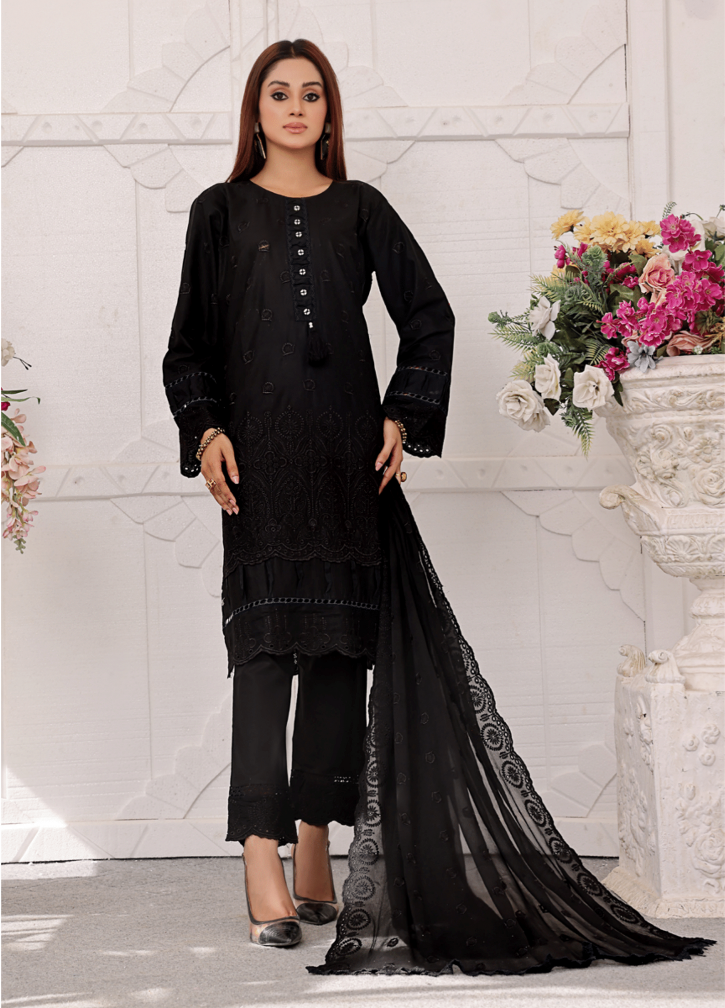 Zf-Fs2423 Premium Chikenkari 3 Pc Lawn Collection By Zainab Fazlani