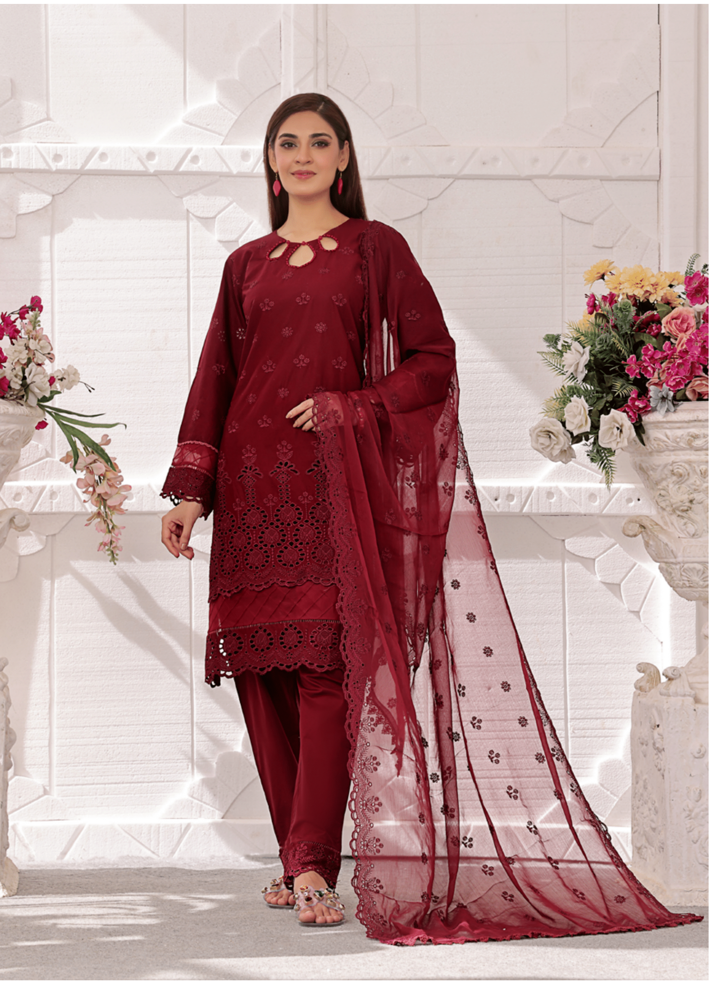 Zf-Fs2422 Premium Chikenkari 3 Pc Lawn Collection By Zainab Fazlani