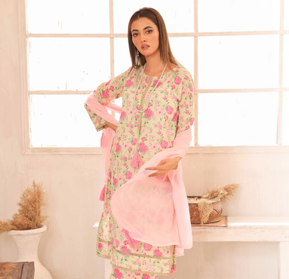 (Maize) Printed Lawn 3 Pc Dress By Simrans