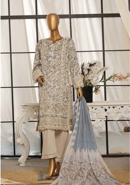 Beige | 3 Piece Luxury Lawn Lacework & Cutwork | Sada Bahar