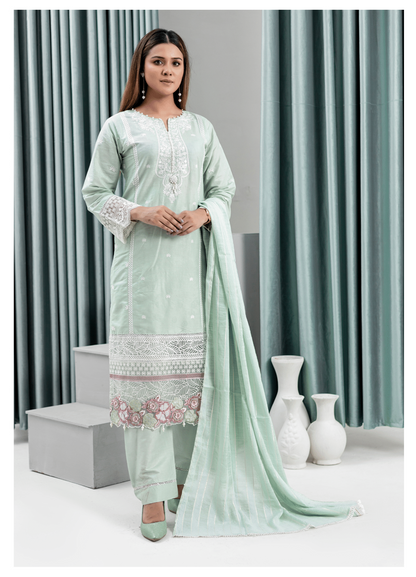 Mint | Reay to Wear| Embroidered Lawn 3Pc dress - Rangz