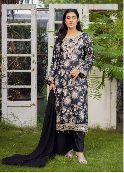 Multi  | Printed Linen Salwar Kameez With Chiffon Dupatta| Ready to Wear 3 Pc dress - Rangz