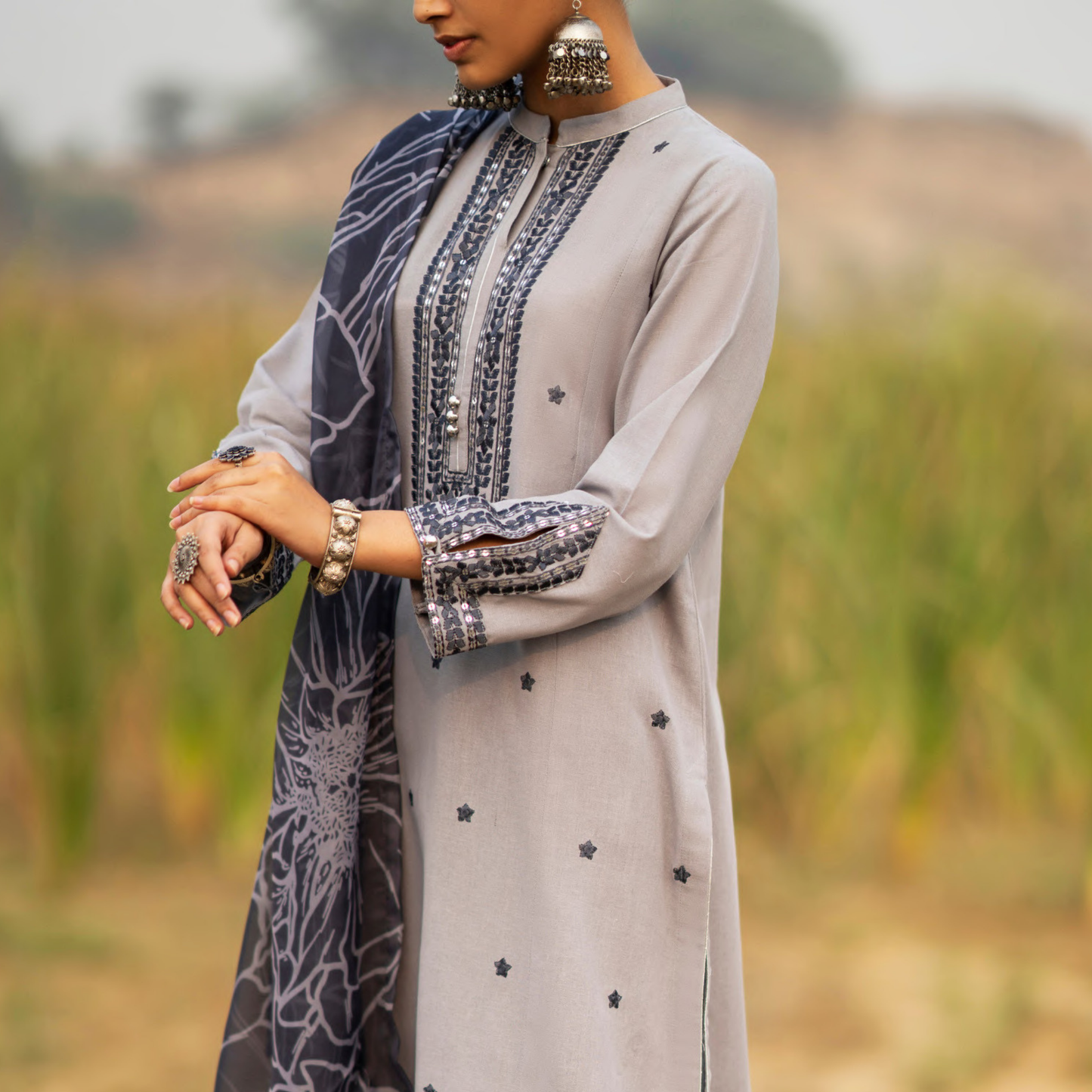 3 Pc Embroidered Khaddar Ready to Wear Collection by Casuallite | UMCAE0901