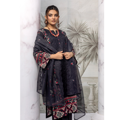 Black Eel 3 Pc Digital Printed Embroidered Khaddar Collection | Winter Wear | SIMRANS