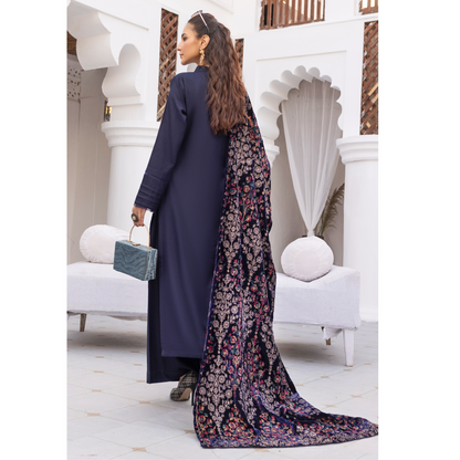 Dhanak Dress Heavily Embroidered Shawl  3 Pc Ready-to-wear by SIMRANS