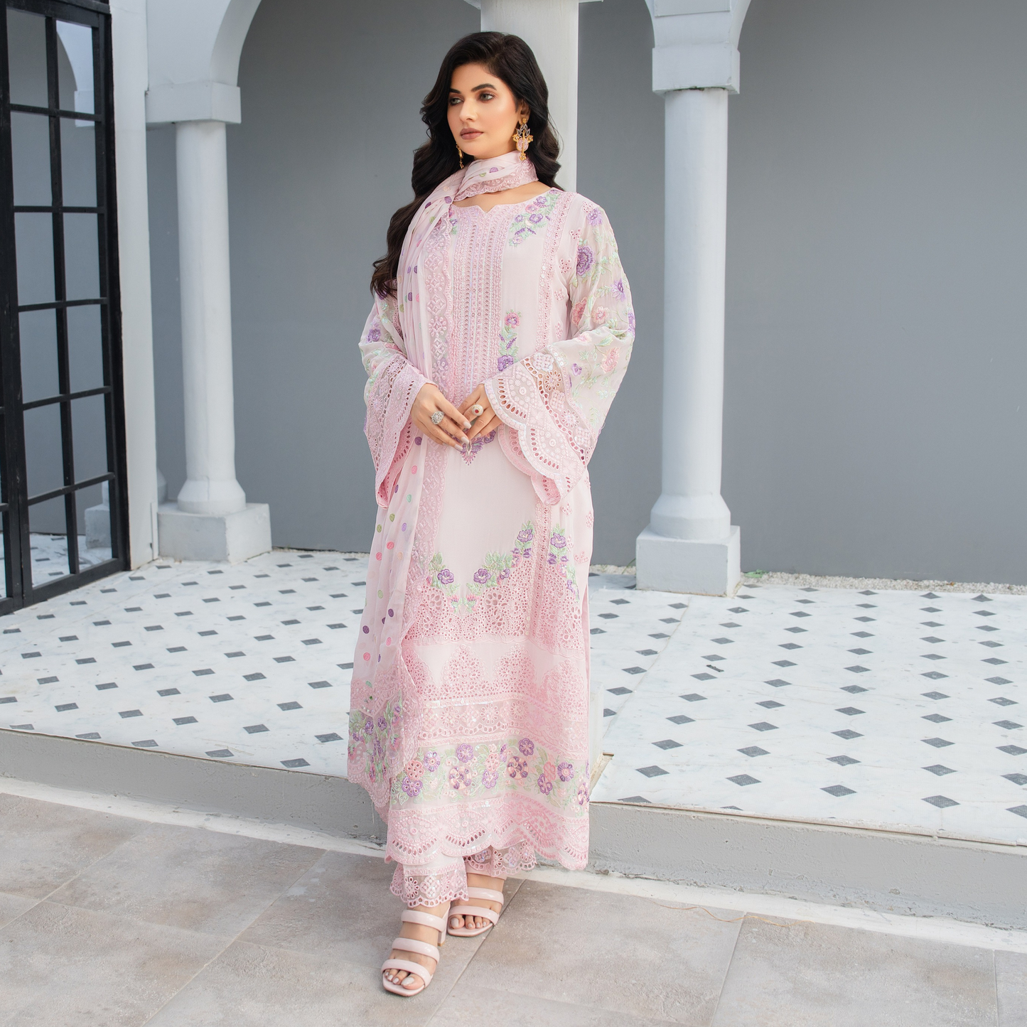 3 Piece Luxury Chiffon Ready to Wear Collection | karma Collection UMKC0901