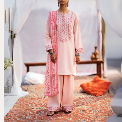 3 Pc Embroidered Khaddar Ready to Wear Collection by Casuallite | UMCAE0901