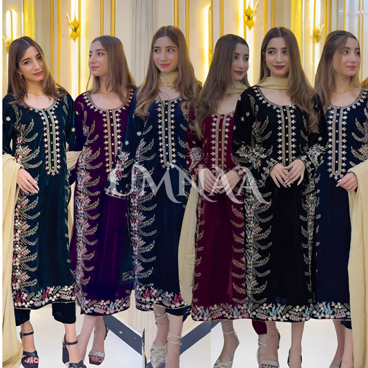 Luxury Embroidered Handwork Velvet Collection