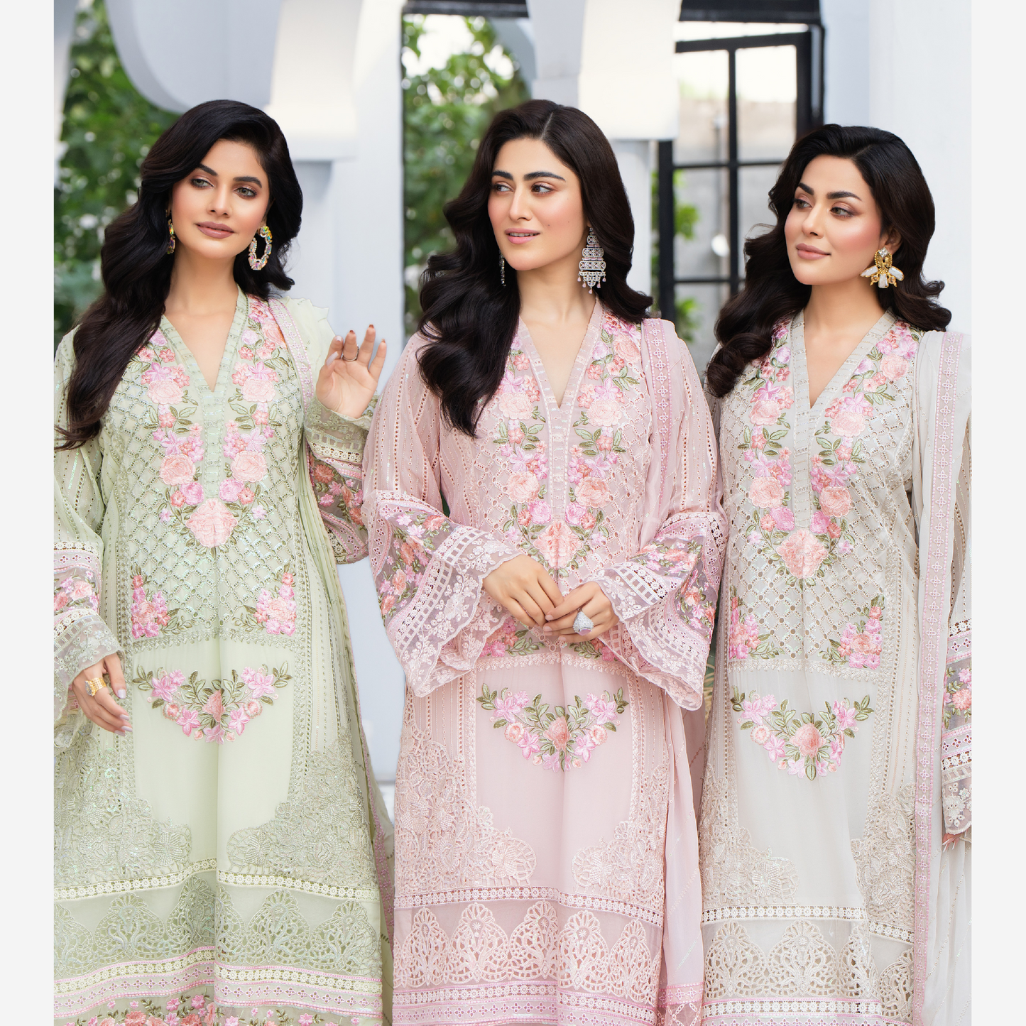 3 Piece Luxury Chiffon Ready to Wear Collection | karma Collection UMKC0902